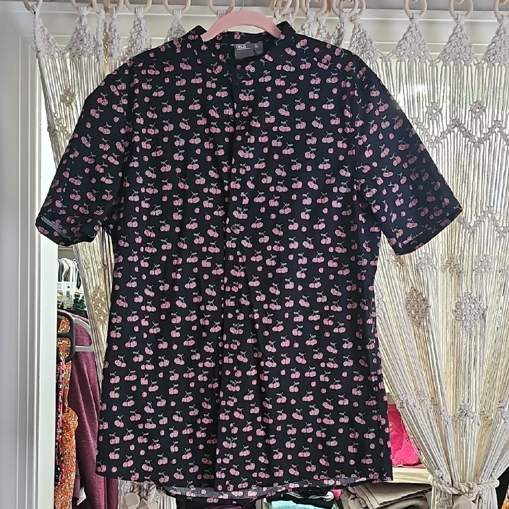ASOS Black Top with Pink Cherry Design